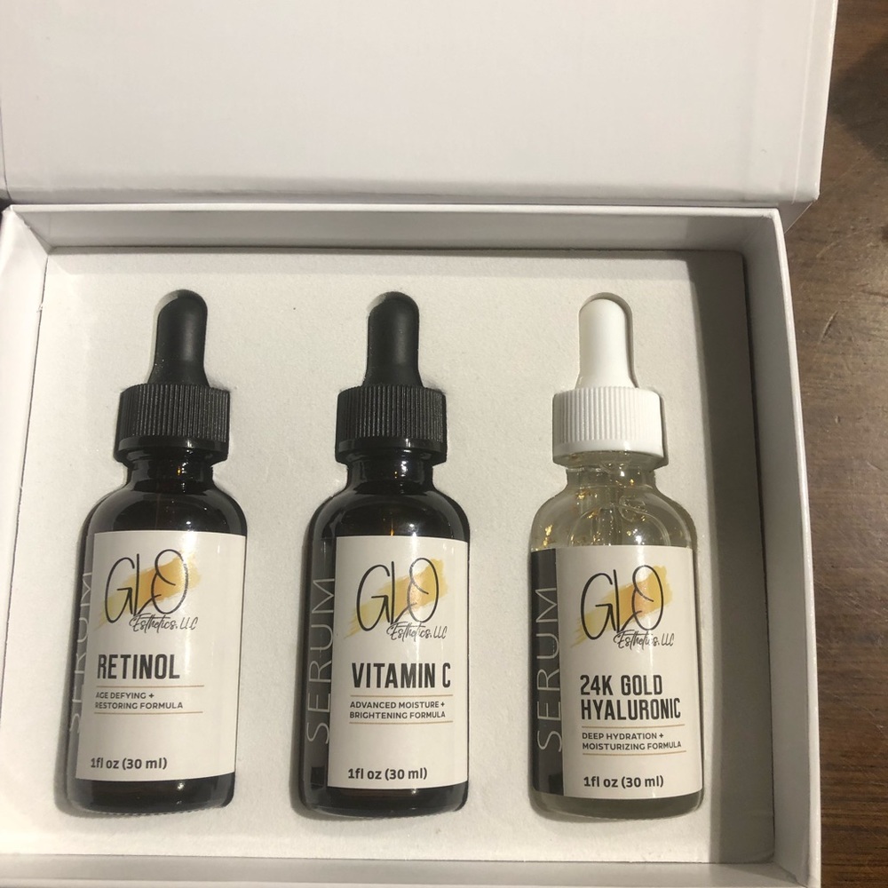 Vitamin C, Hyaluronic Acid, Retinol